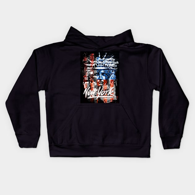 New York City art Kids Hoodie by SAN ART STUDIO 